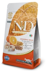 N&D Low Grain Cat Codfish & Orange Adult 300 Гр Низкозерновой Для Кошек Треска С Апельсином Farmina